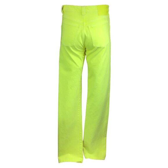 KWAIDAN EDITIONS ACID GREEN HIGH-RISE STRAIGHT LEG JEANS - Picture 3 of 6